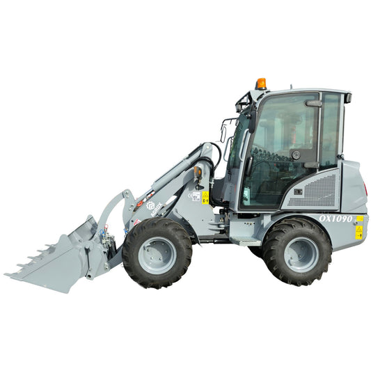 AGROX OX1090 Hoflader – 18,2 kW Kubota-Motor, 1200 kg Nutzlast, Komfortkabine, Euro-Aufnahme & Joysticksteuerung, Allrad 4x4