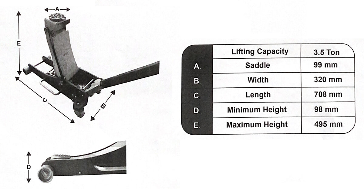 Aluminum car jack - particularly light with integrated screw | GGM Tools