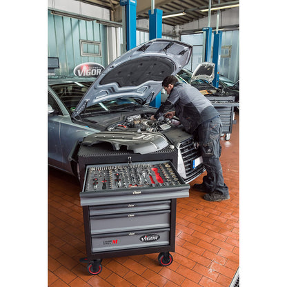 Vigor Tool Trolley M Series with Tool Set, 210pcs (V2379N/210)