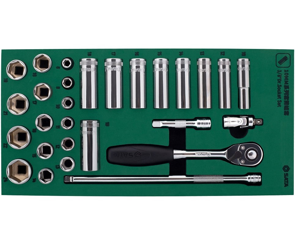 SATA Roller cabinet with tool set trays, 246pcs. (ST09918)
