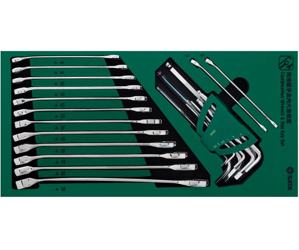 SATA Roller cabinet with tool set trays, 246pcs. (ST09918)