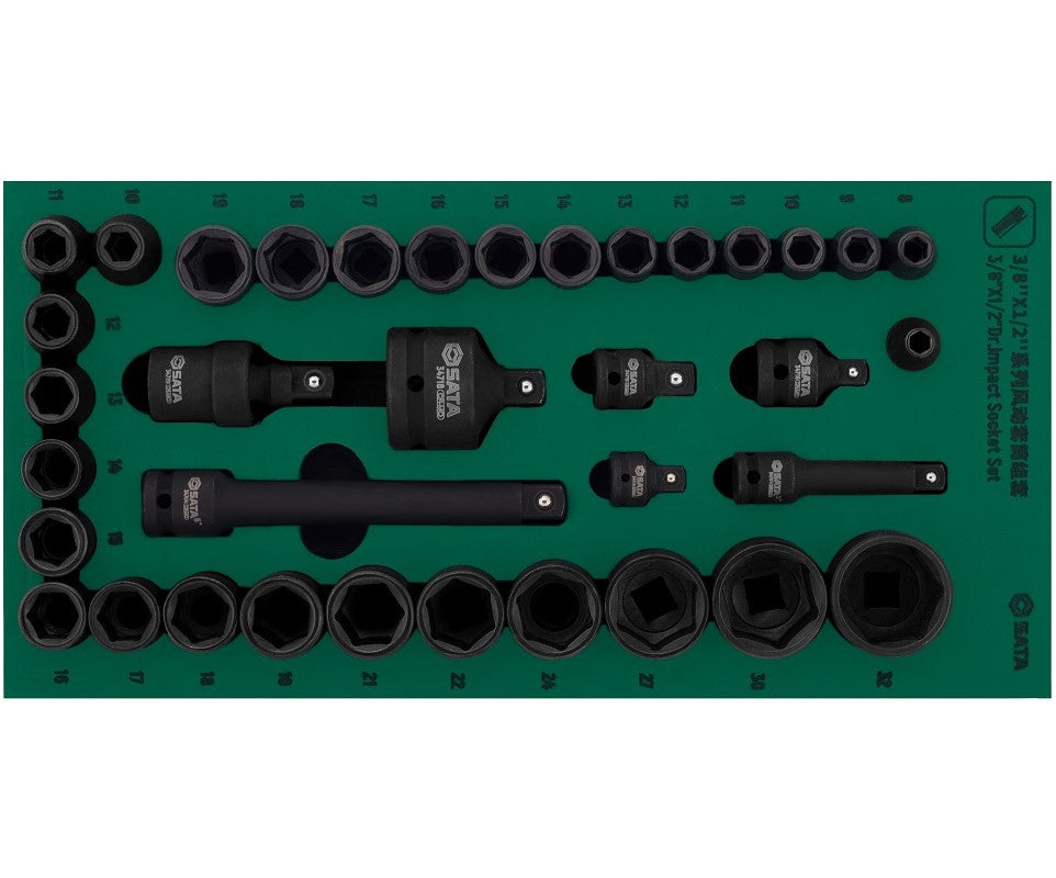 SATA Roller cabinet 11 drawers PRO with tool set trays, 246pcs (ST95114G2)