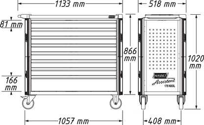 HAZET Assistent 179NXXL-7/430PD Tool Trolley with Tool Set, 430pcs