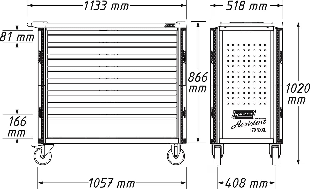 HAZET Assistent 179NXXL-7/430PD Tool Trolley with Tool Set, 430pcs