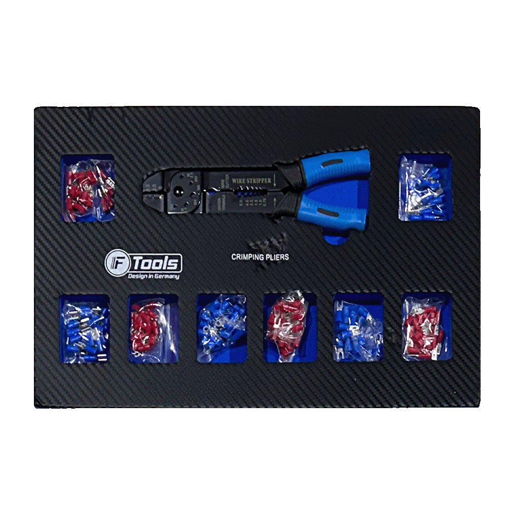 FTools 12/12 PRO Servante d'Atelier | CR-V | Plateau INOX | Douilles à chocs 1/2" | 12 tiroirs équipés
