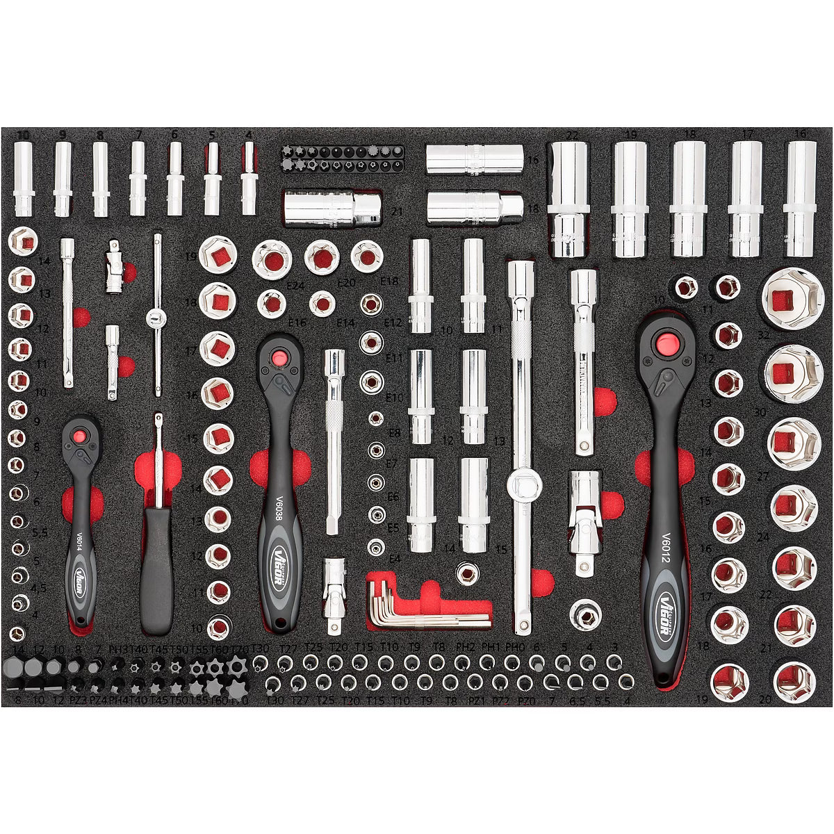 Vigor Tool Trolley L Series with Tool Set, 376pcs (V1901/376)