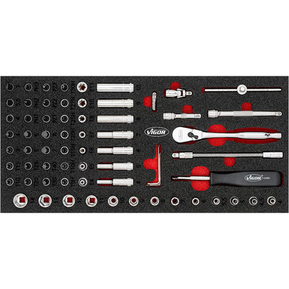 Vigor Tool Trolley XL Series with Plastic Worktop & Tool Set (V5434)