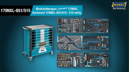 HAZET Assistent 179NXL-8S1/515 Tool Trolley with Tool Set, 515pcs