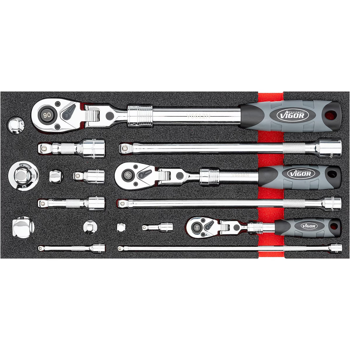Vigor Tool Trolley XL Series with Stainless Steel Worktop & Tool Set (V4481-X/NKW)