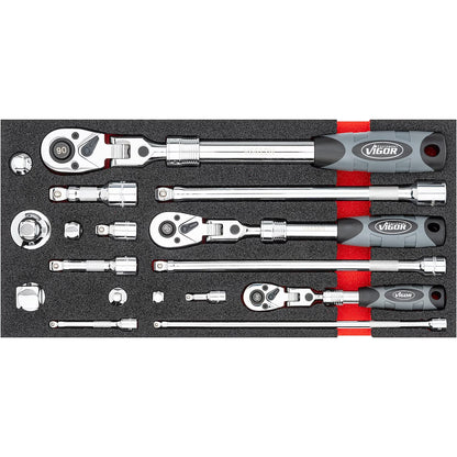 Vigor Tool Trolley XL Series with Stainless Steel Worktop & Tool Set (V4481-X/NKW)