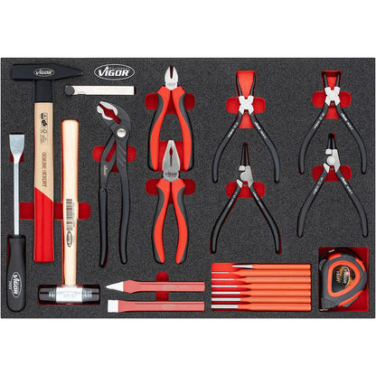 Vigor Tool Trolley M Series with Tool Set, 210pcs (V2379N/210)