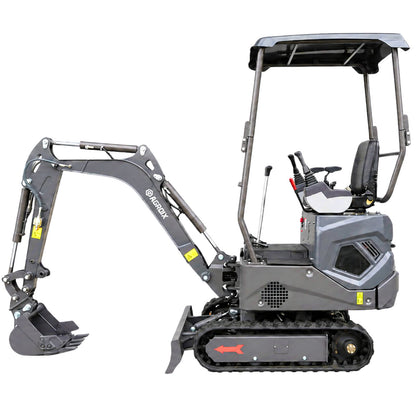 NEU Mini-Bagger AGROX OX-12 - 10 PS, 1 Zylinder KOOP Motor inkl. Schaufelpaket - 200 mm, 380 mm, 800 mm schwenkbar und Schnellwechsler