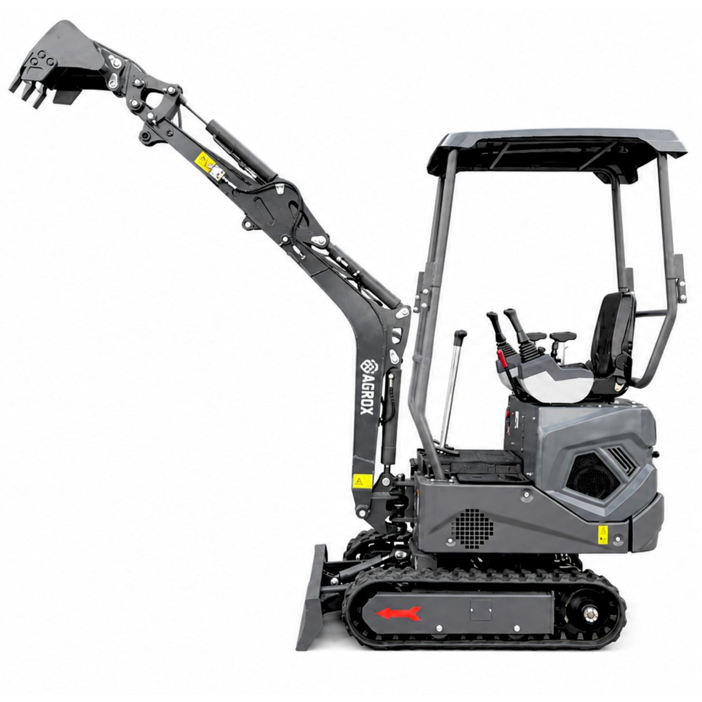 NEU Mini-Bagger AGROX OX-12 - 10 PS, 1 Zylinder KOOP Motor inkl. Schaufelpaket - 200 mm, 380 mm, 800 mm schwenkbar und Schnellwechsler