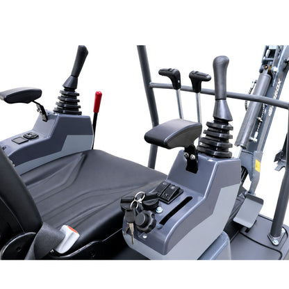 NEU Mini-Bagger AGROX OX-12 - 10 PS, 1 Zylinder KOOP Motor inkl. Schaufelpaket - 200 mm, 380 mm, 800 mm schwenkbar und Schnellwechsler