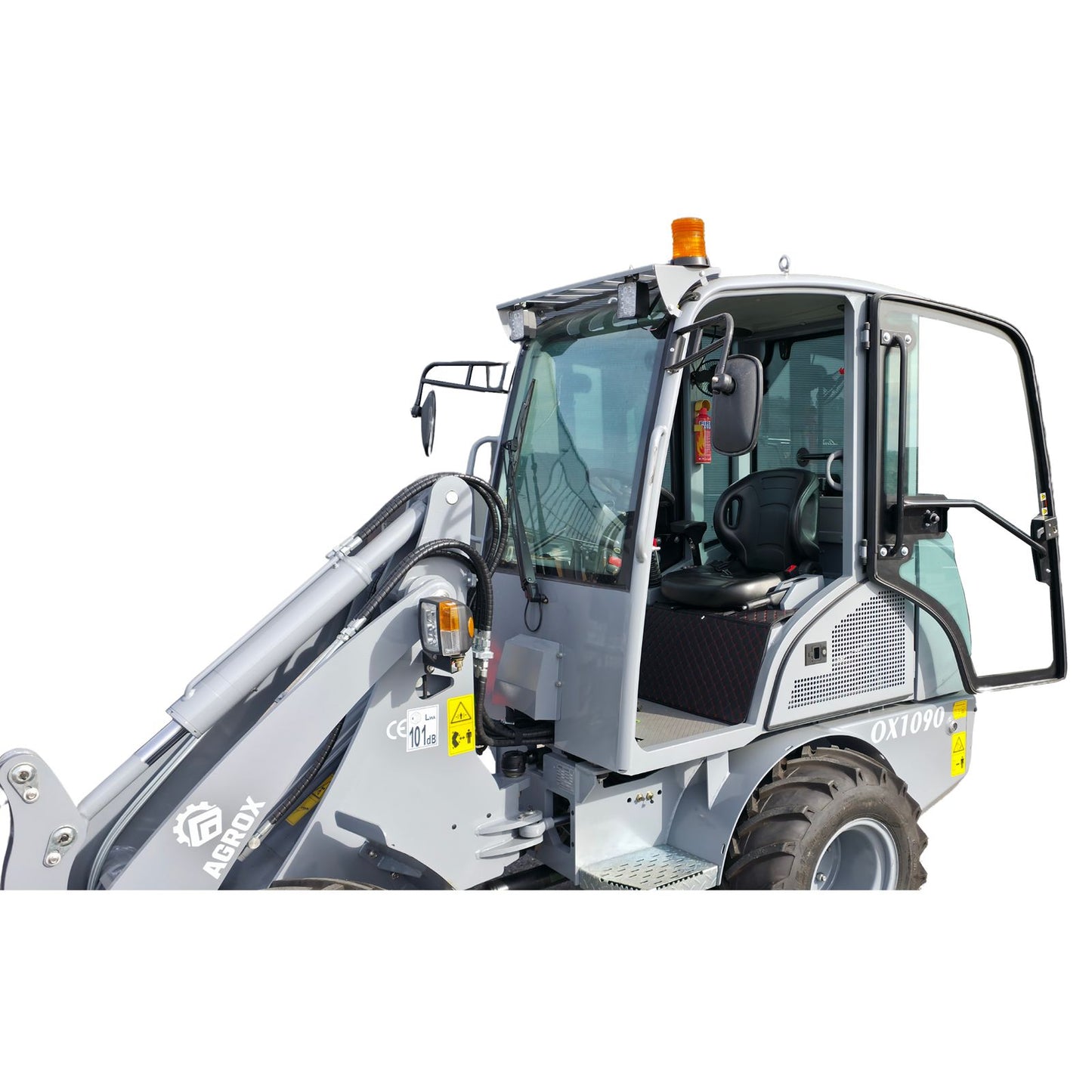 AGROX OX1090 Hoflader – 18,2 kW Kubota-Motor, 1200 kg Nutzlast, Komfortkabine, Euro-Aufnahme & Joysticksteuerung, Allrad 4x4