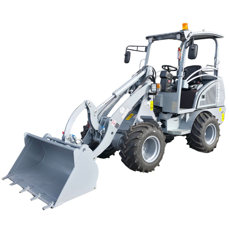 AGROX OX1090 Hoflader – 18,2 kW Kubota-Motor, 1200 kg Nutzlast, Euro-Aufnahme & Joysticksteuerung, Allrad 4x4