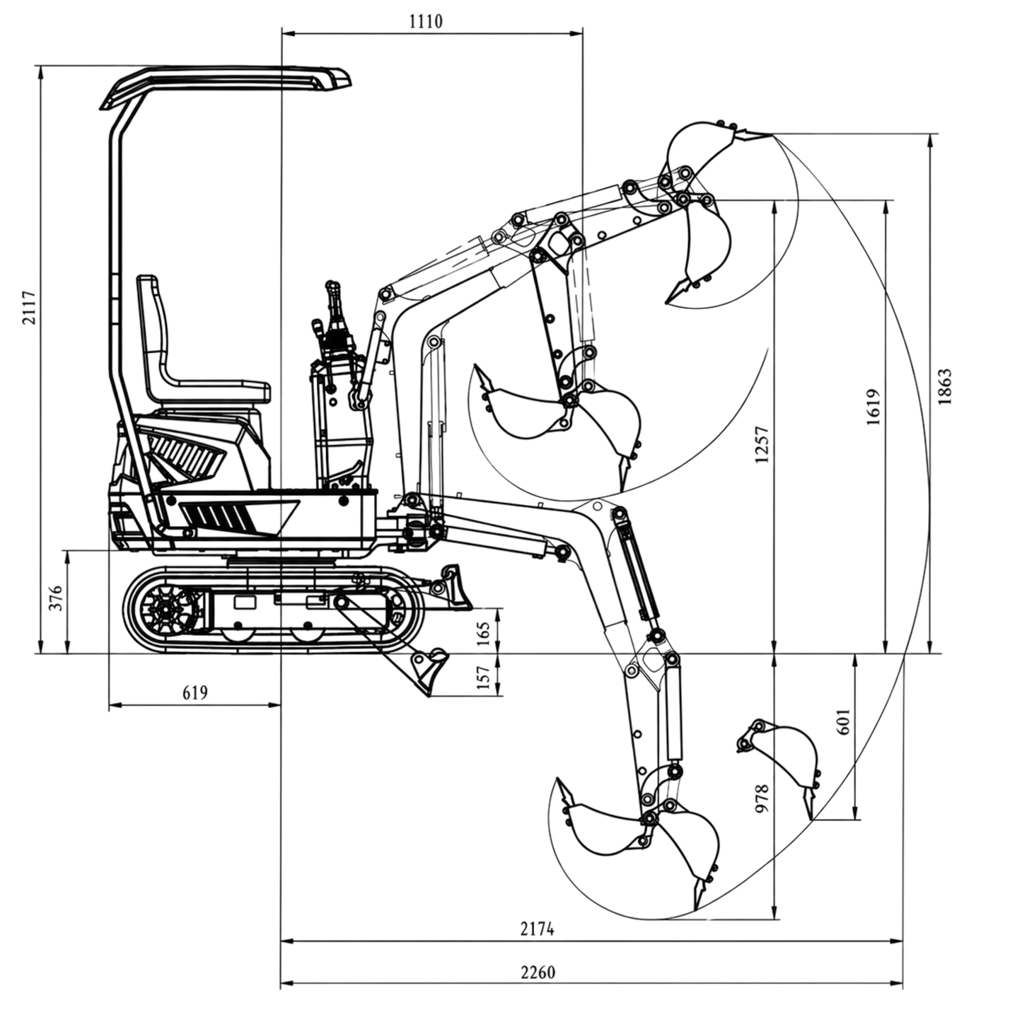 AGROX Austria Edition X-06 petrol mini excavator 640 kg with | GGM Tools