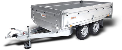 Flatbed trailer braked - two-axle high loader 1300kg | GGM T | GGM Tools