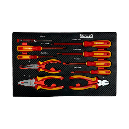 Apex 14/10 drawer with VDE insulated screwdrivers and pliers in foam