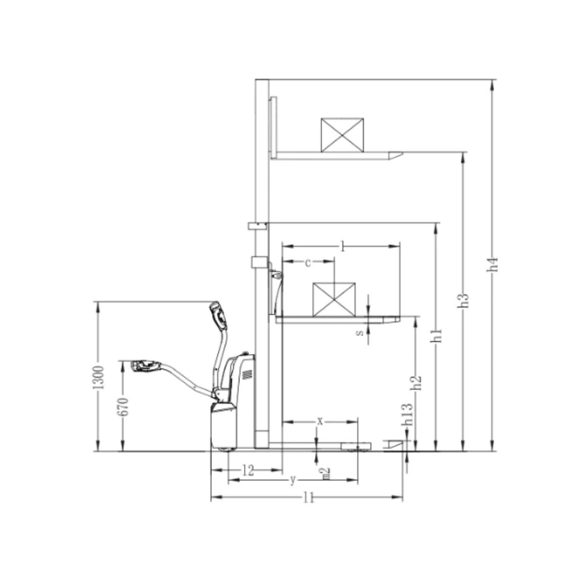 Fully electric forklift 1.5T × 3.5m lifting height with dupl | GGM Tools