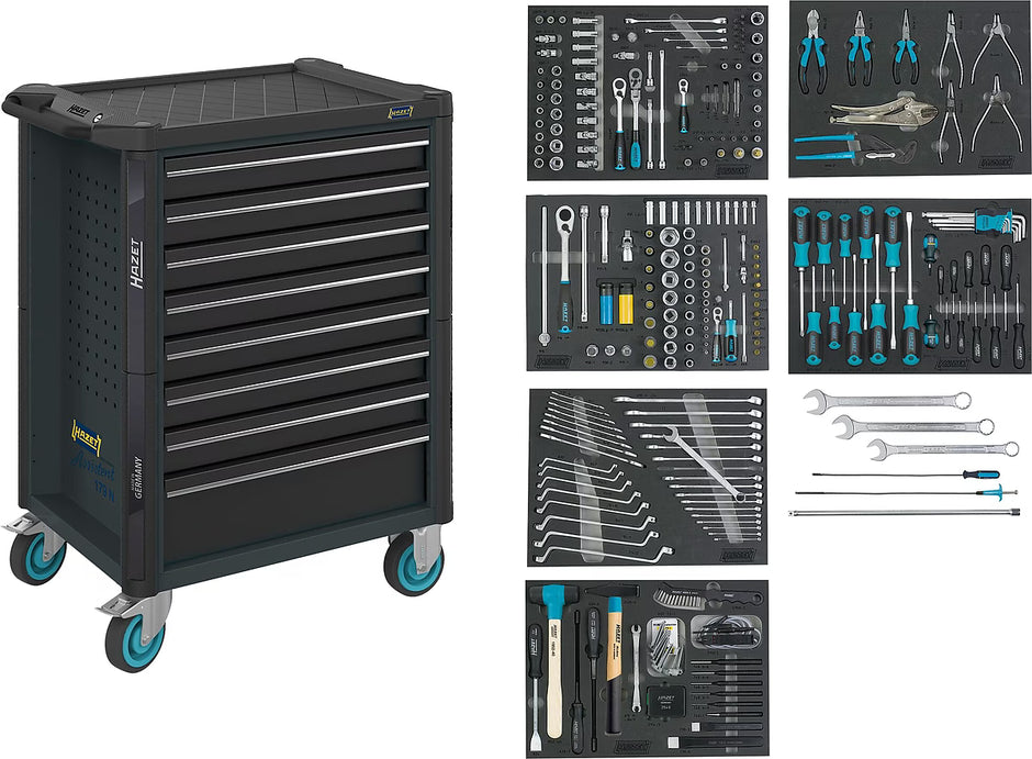 HAZET Assistent 179NT-8-RAL7016/2 Tool Trolley with Tool Set, 264pcs