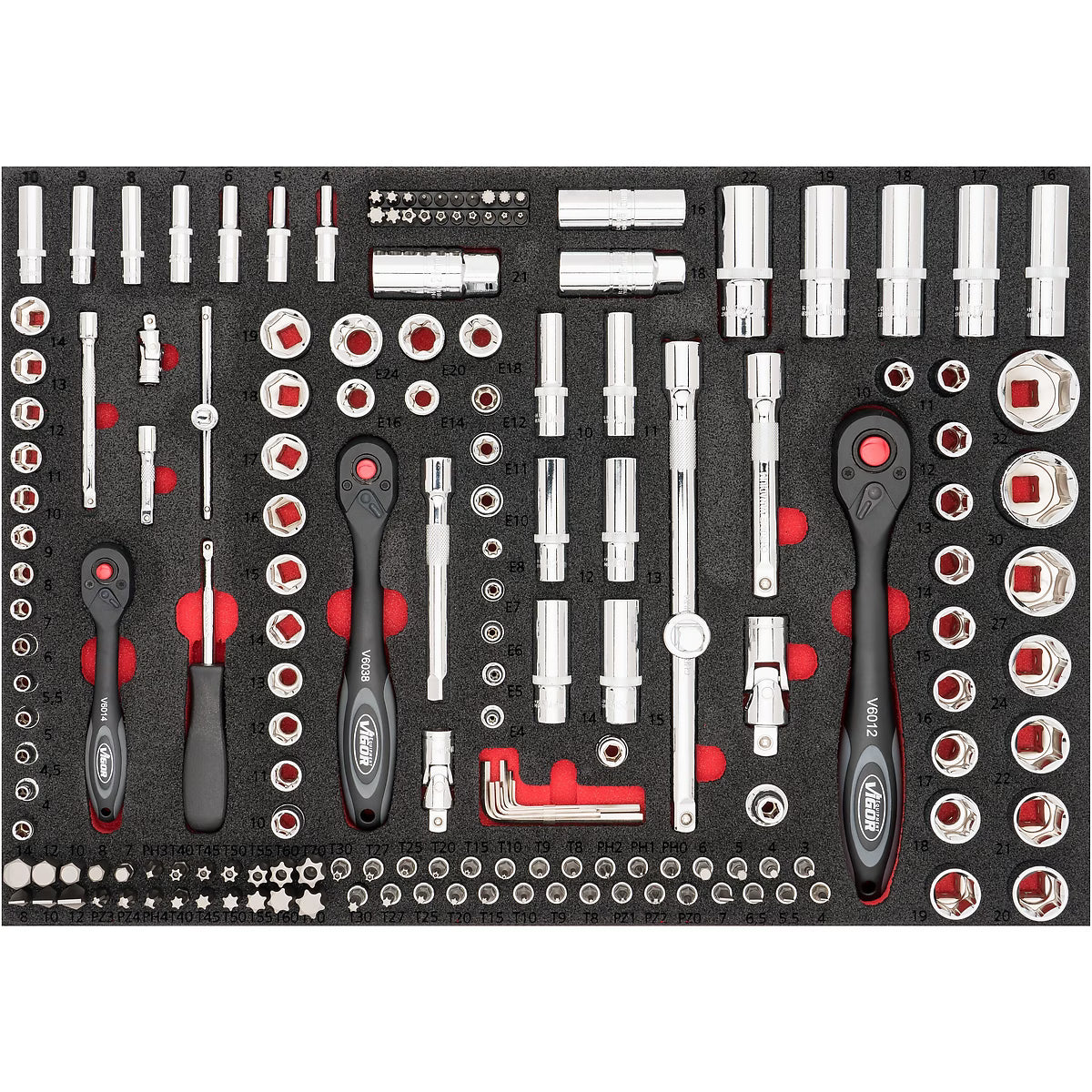 Vigor Tool Trolley M Series with Tool Set, 210pcs (V2379N/210)