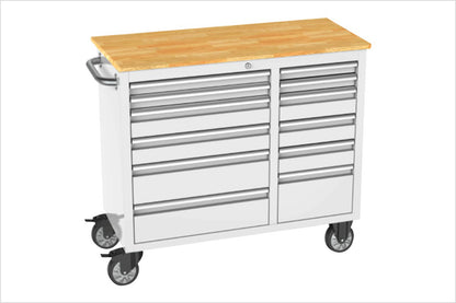RS4 Workstation stainless steel 42 tool cabinet with solid w | GGM Tools
