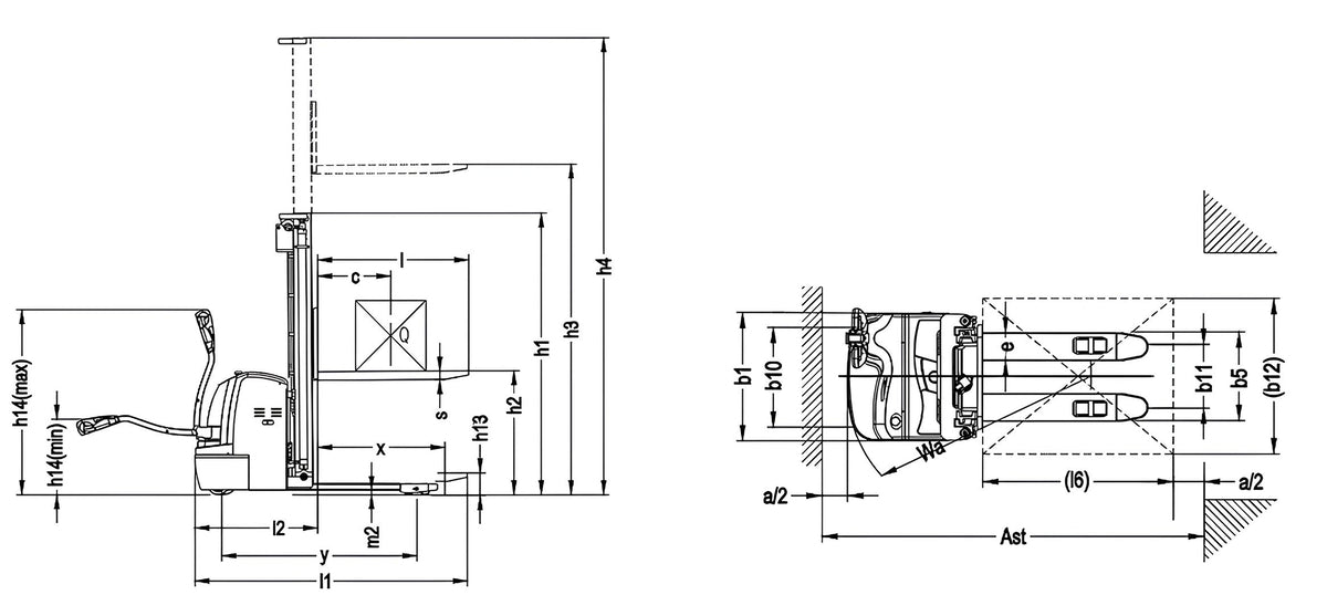 Electric forklift CDDR15-III - load capacity 1,500 kg | GGM  | GGM Tools