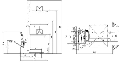 Elektrischer Gabelstapler CDD15R-E - Tragkraft 1.500 kg | Max. Hubhöhe 3.0 m