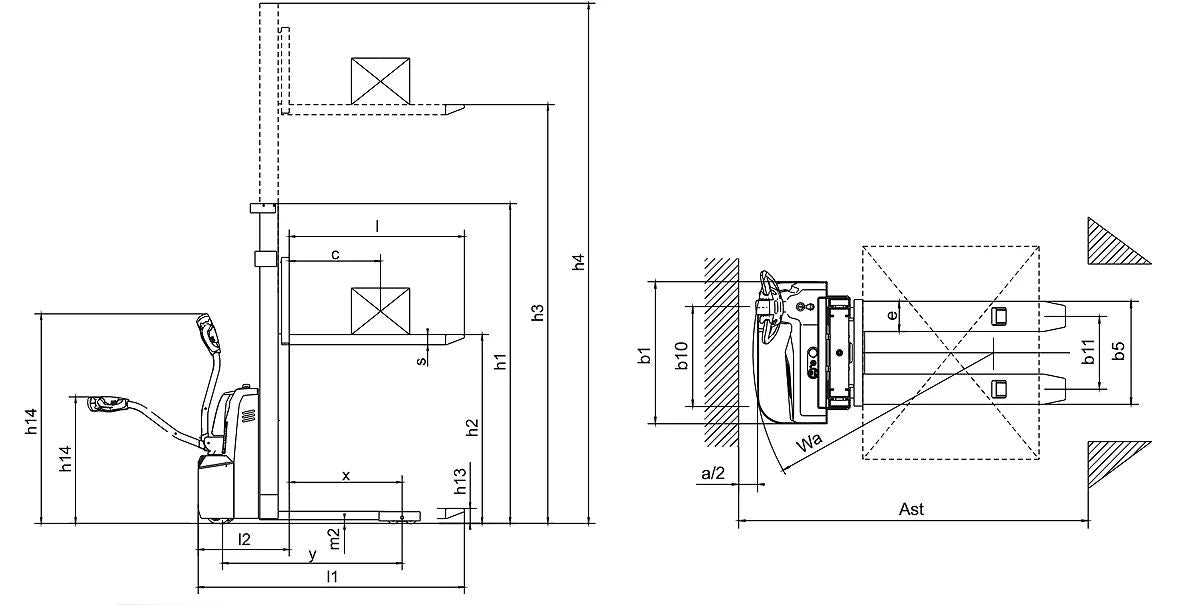 Elektrischer Gabelstapler CDD15R-E - Tragkraft 1.500 kg | Max. Hubhöhe 2.5 m
