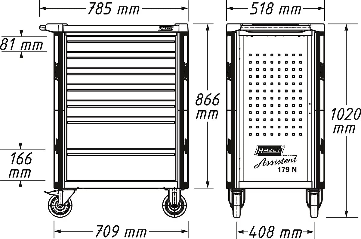 HAZET Assistent 179NX-8/320 Tool Trolley with Tool Set, 320pcs