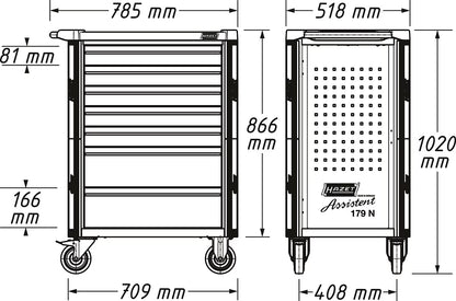 HAZET Assistent 179NX-8/320 Tool Trolley with Tool Set, 320pcs