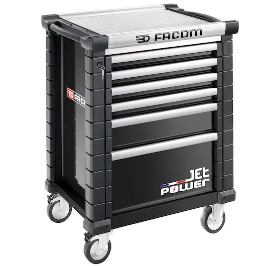 JET tool trolley empty 6 drawers with power drawer M3, black | GGM Tools