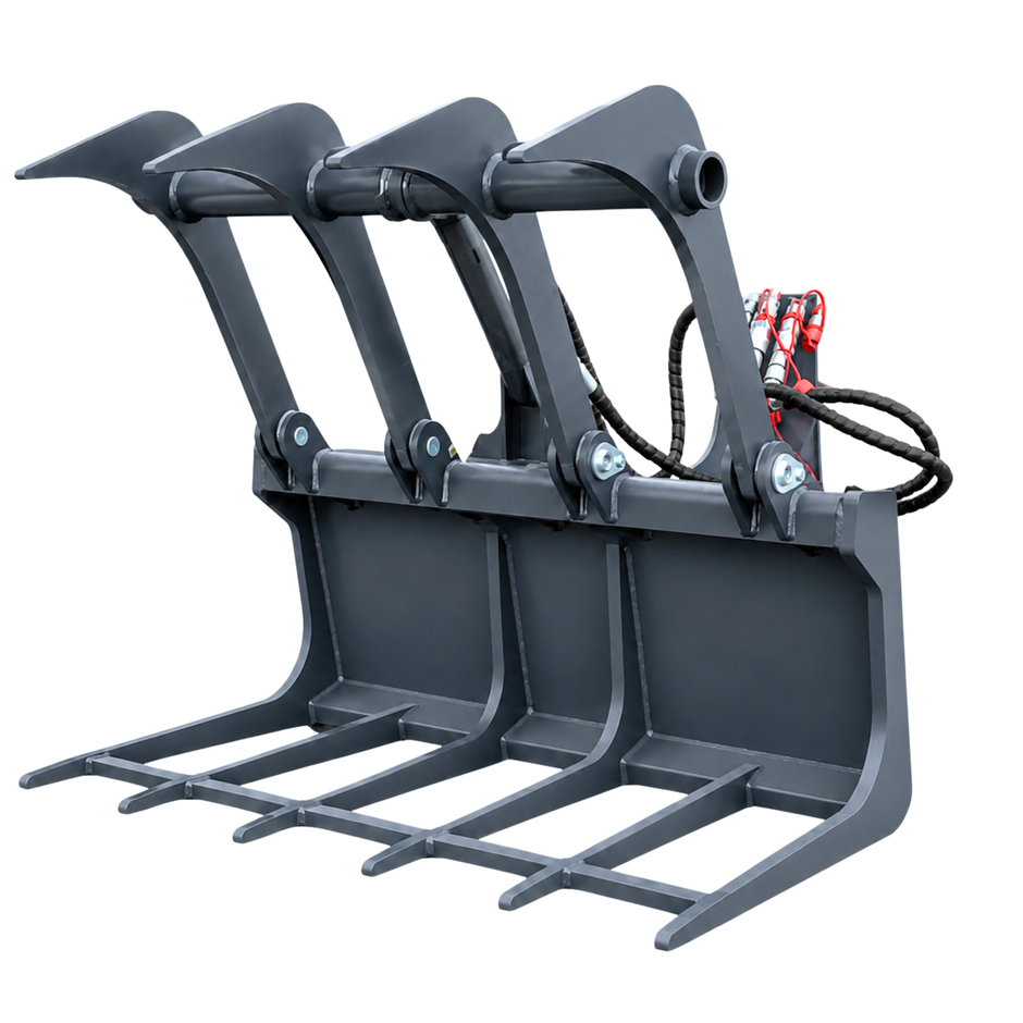 Hydraulic wood grab for skid steer loader - AGROX farm loade