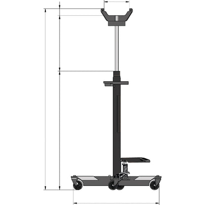 Hydraulischer Profi Getriebeheber 750 kg Tragkraft | stufenlos höhenverstellbar und robust - Unicraft GH 750 TOP