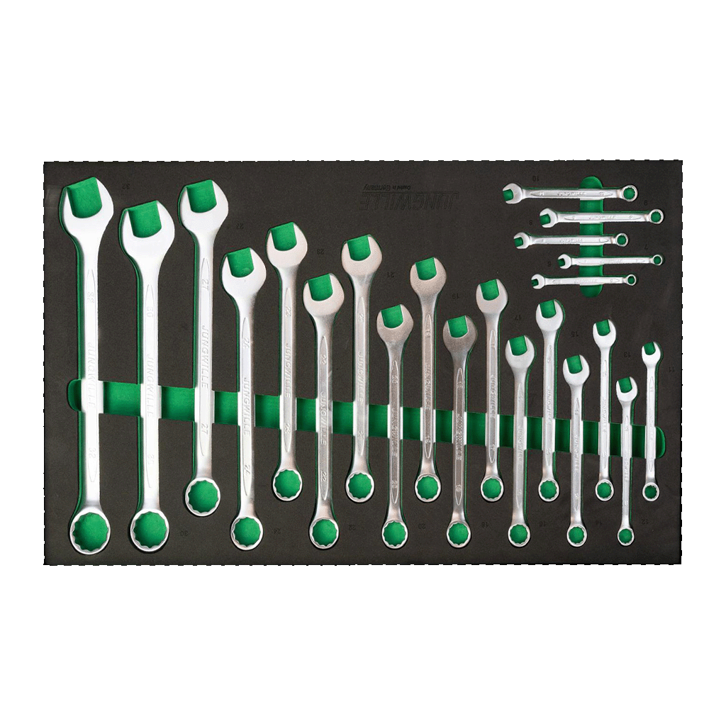 Jungwille Silverstone drawer with combination wrenches in various sizes