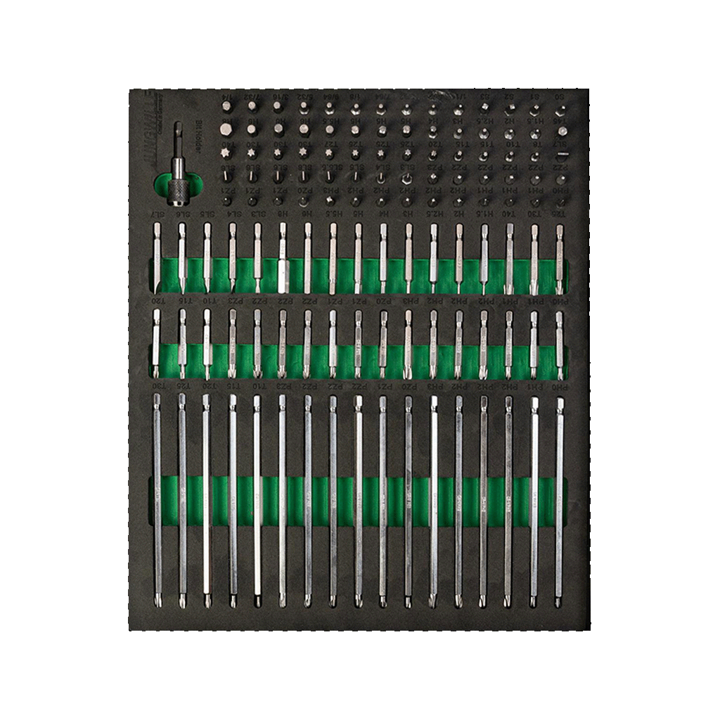 Jungwille Silverstone drawer with short and long bit set in foam insert