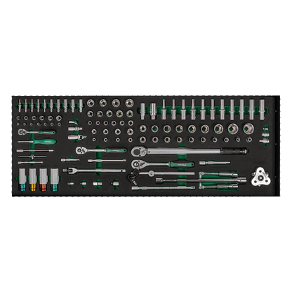 Jungwille Silverstone drawer with socket set, ratchets, and torque wrench in foam