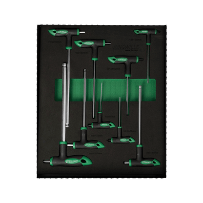 Jungwille Silverstone drawer with T-handle HEX keys with cross handles in foam