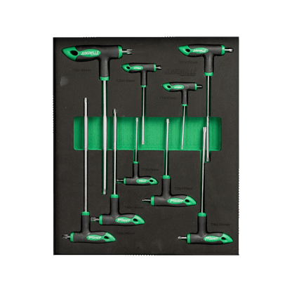 Jungwille Silverstone drawer with T-handle Torx keys with cross handles in foam
