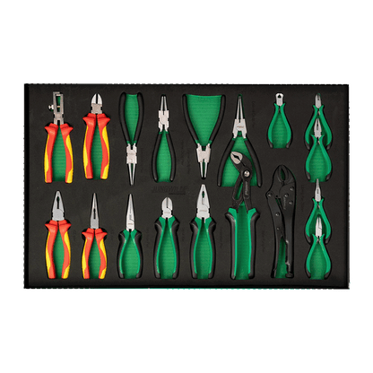 Jungwille Silverstone drawer with VDE pliers, combination pliers, and side cutters