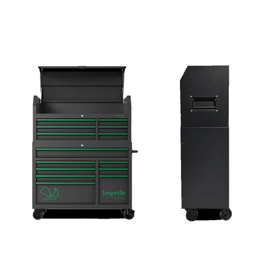 Jungwille Silverstone dimensions drawing showing cabinet with top chest and weight