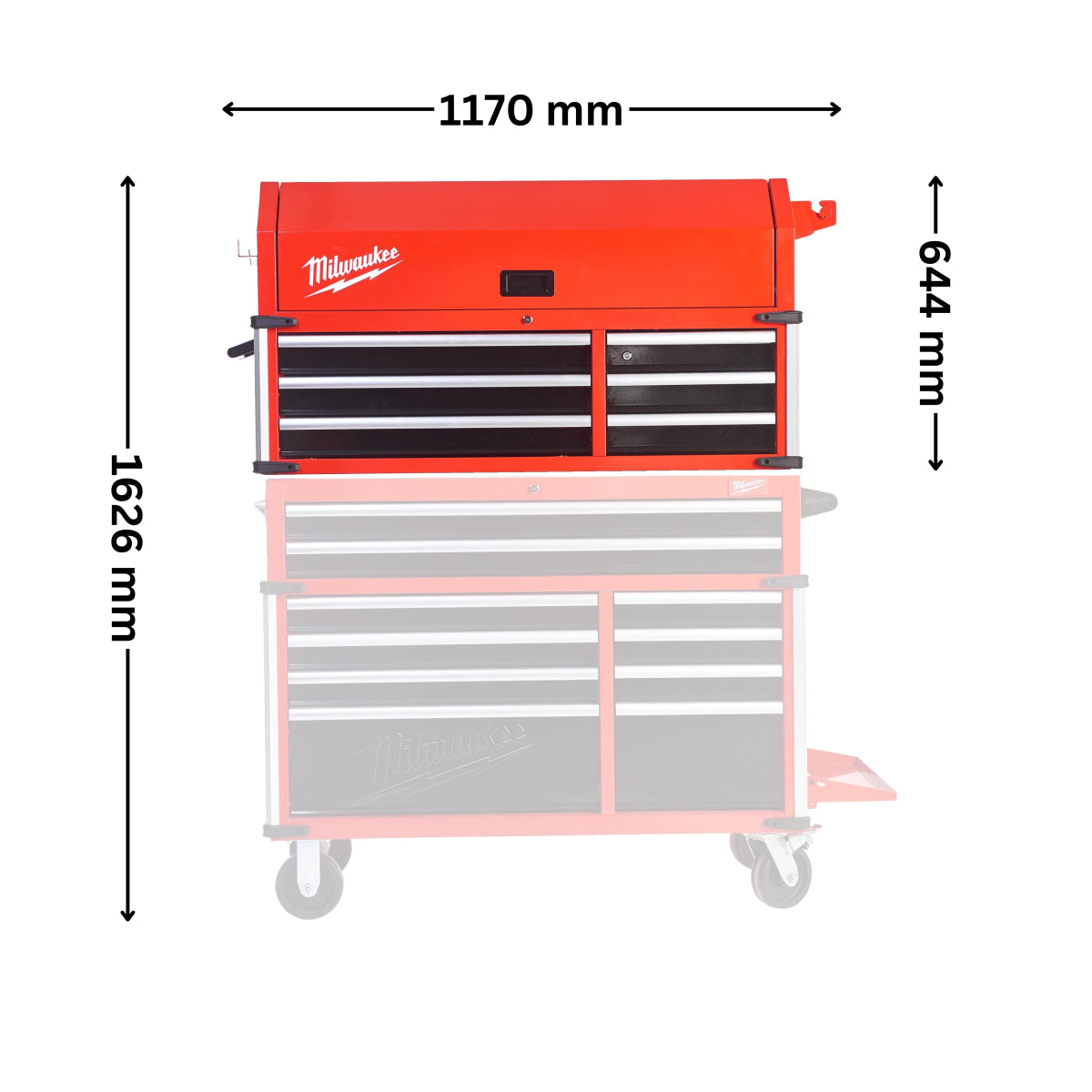 Steel storage cabinet attachment with 6 drawers | GGM Tools