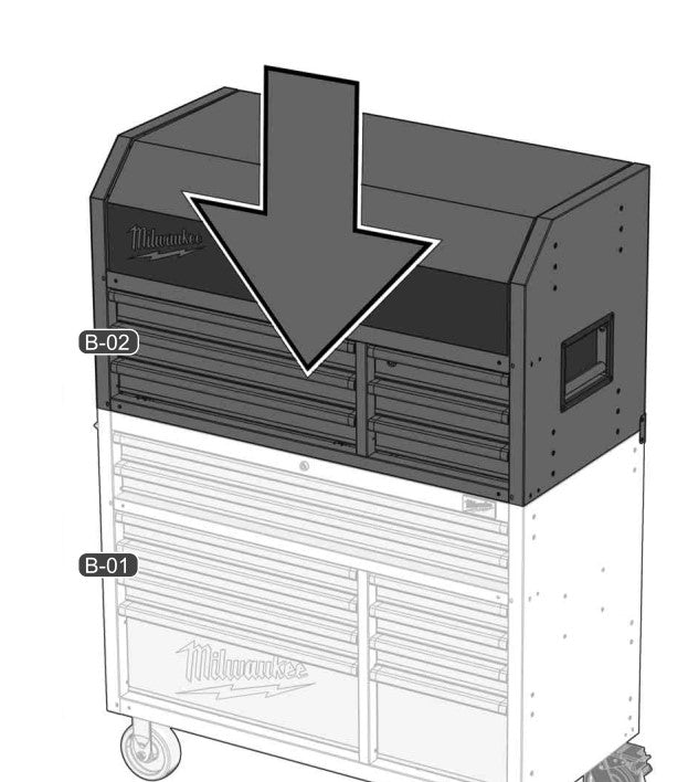 Steel storage cabinet attachment with 6 drawers | GGM Tools