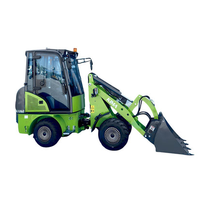 AGROX Kubota Diesel Hoflader 1.9 T - OX1060 mit Kabine 25 PS - Hubkraft 600 kg | Knicklenkung, Komfortkabine mit Heizung