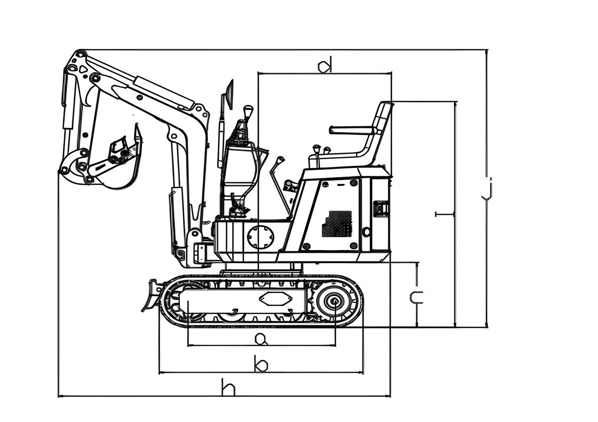 Tracked excavator compact 635 kg - 9 HP 1-cylinder petrol en | GGM Tools