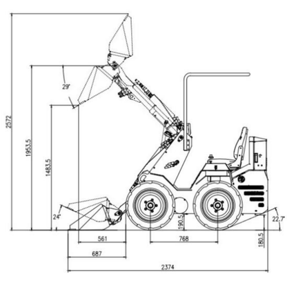 Skid steer loader hydraulic 12 hp air cooled - diesel yard l | GGM Tools