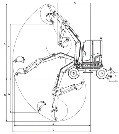 Wheel excavator 4100 kg - XN35LPRO Rhinoceros 3 cylinder Kub | GGM Tools