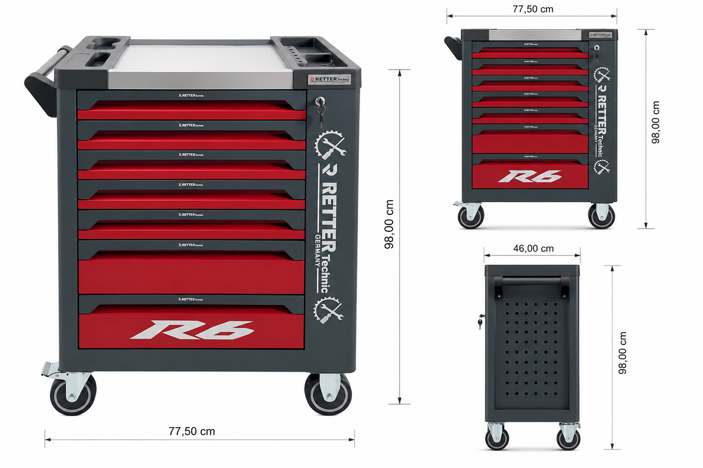 RETTER R6 tool trolley Red Edition 304 pieces. | GGM Tools