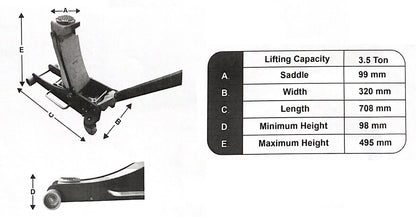 Aluminum car jack - particularly light with integrated screw | GGM Tools
